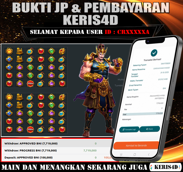 JACKPOT SLOT GACOR MAIN GATES OF GATOT KACA 1000 31 OKTOBER 2025
